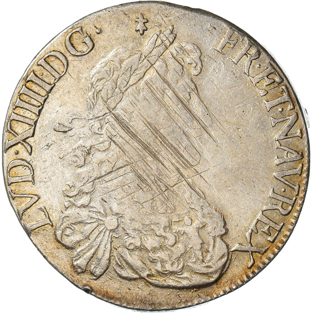 Moneta, Francja, Louis XIV, Ecu, 1668, Rennes, VF(30-35), Srebro, KM:214.4