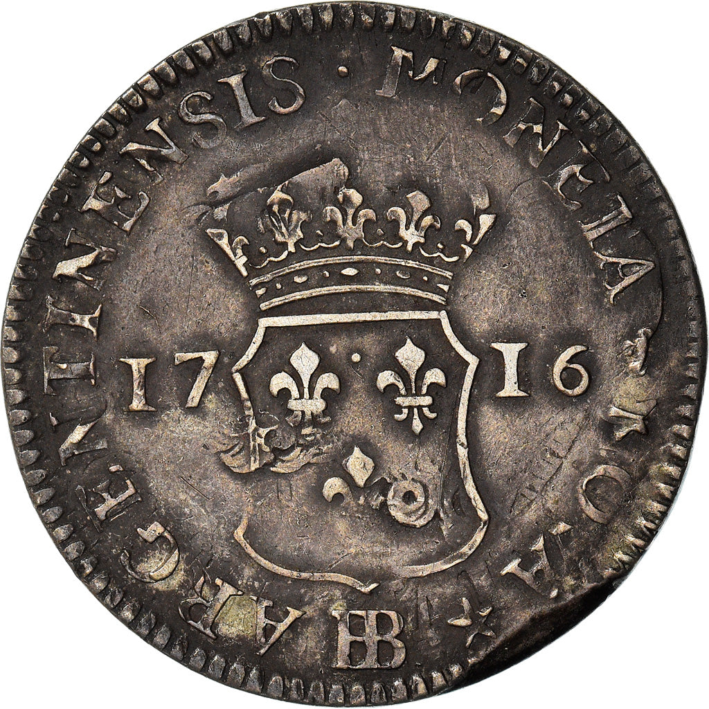 Moneta, Francja, Louis XV, 40 Sols de Strasbourg, 1/2 ECU, 44 Sols, 1716