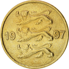 Coin, Estonia, 10 Senti, 1997, no mint, AU(55-58), Aluminum-Bronze, KM:22