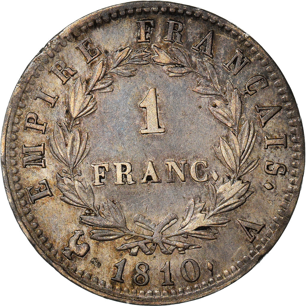 Moneda, Francia, Napoléon I, Franc, 1810, Paris, EBC, Plata, KM:692.1