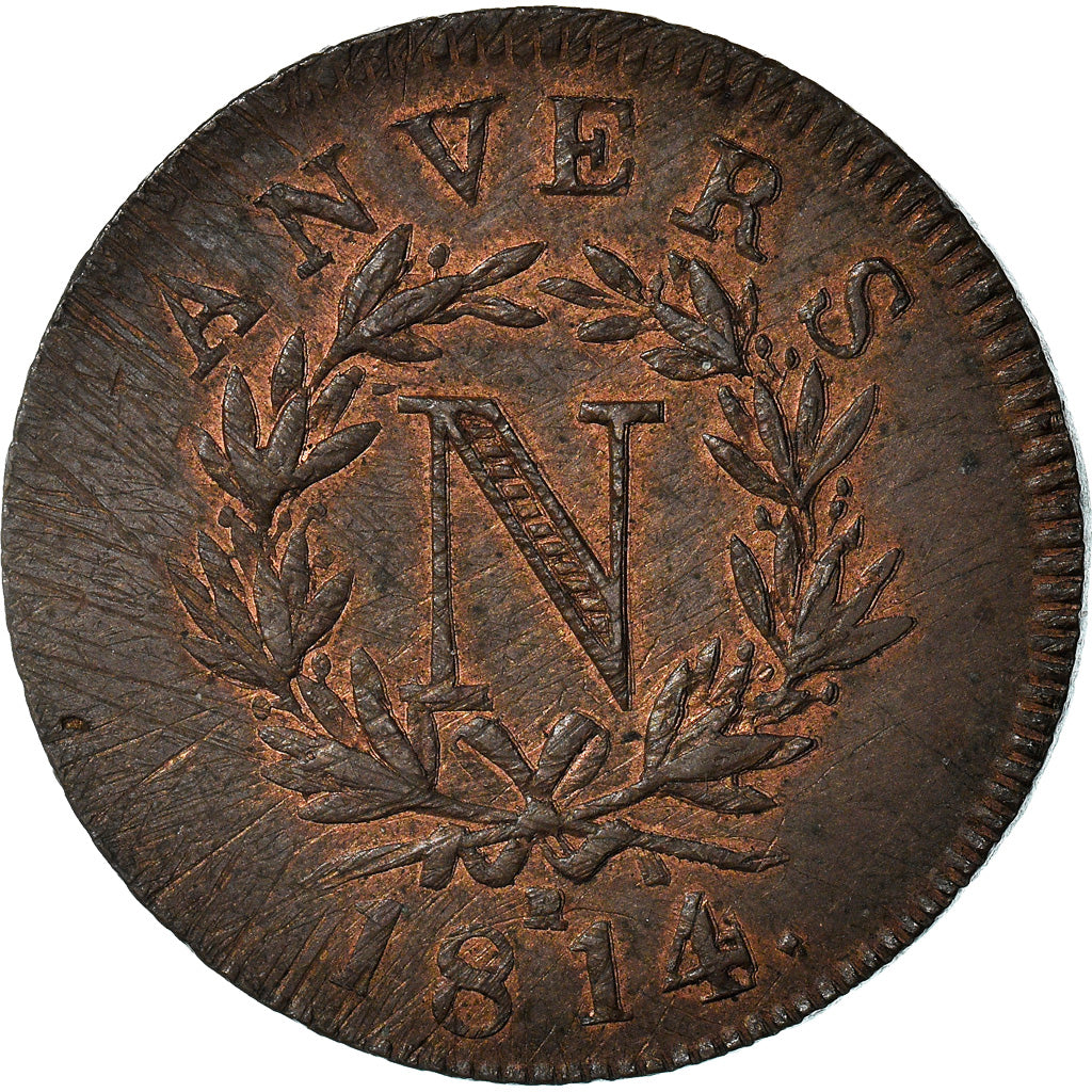 Monnaie, FRENCH STATES, ANTWERP, Napoleon I, 10 Centimes, 1814, Wolschot, SUP