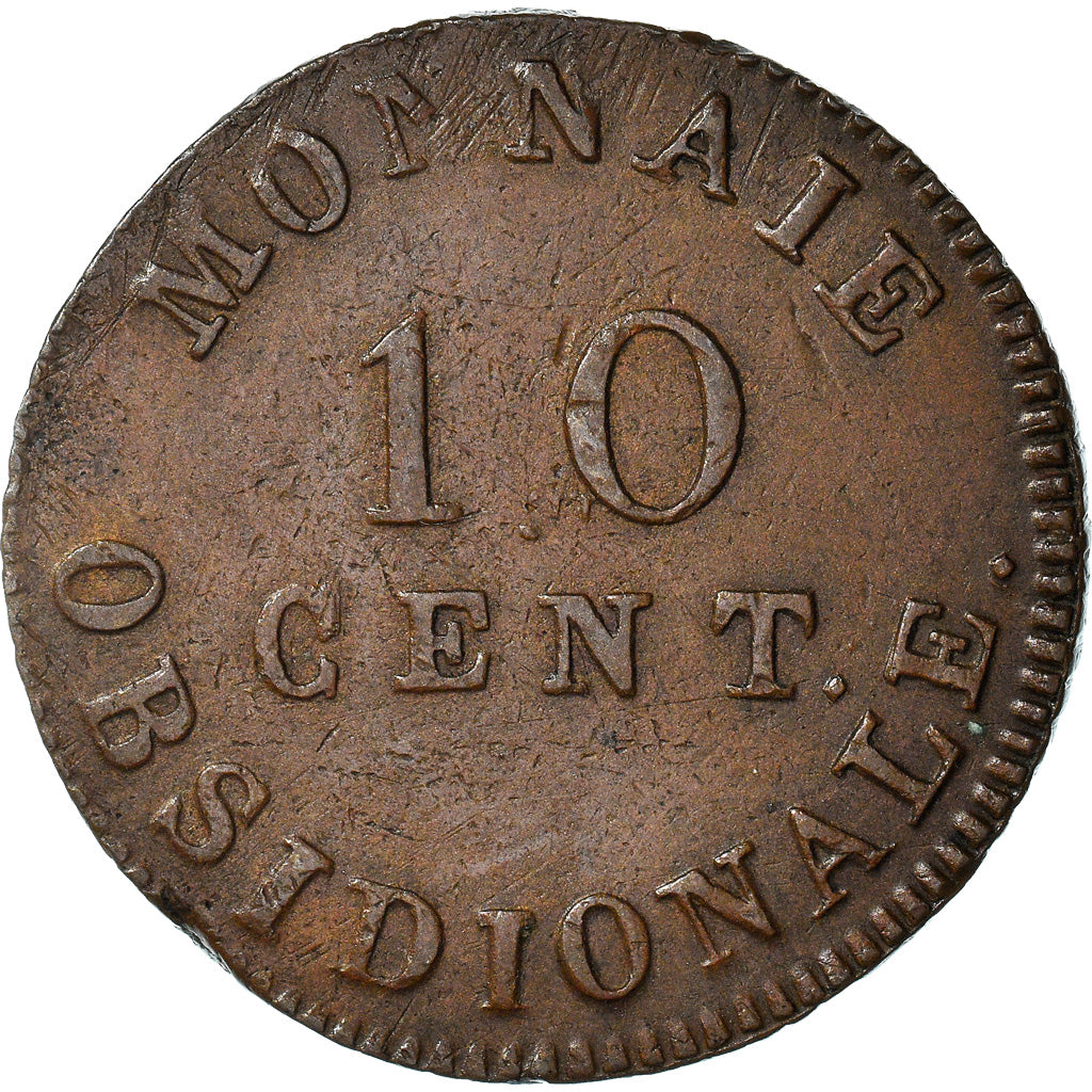 Moeda, ESTADOS FRANCESES, ANTWERP, 10 Centimes, 1814, Wolschot, EF(40-45)