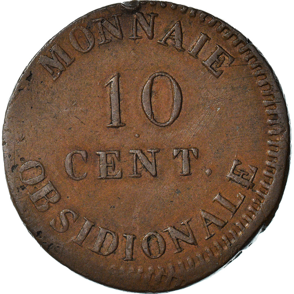 Coin, FRENCH STATES, ANTWERP, 10 Centimes, 1814, Wolschot, EF(40-45), Bronze