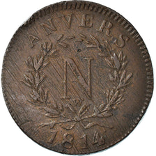 Coin, FRENCH STATES, ANTWERP, 10 Centimes, 1814, Wolschot, VF(20-25), Bronze