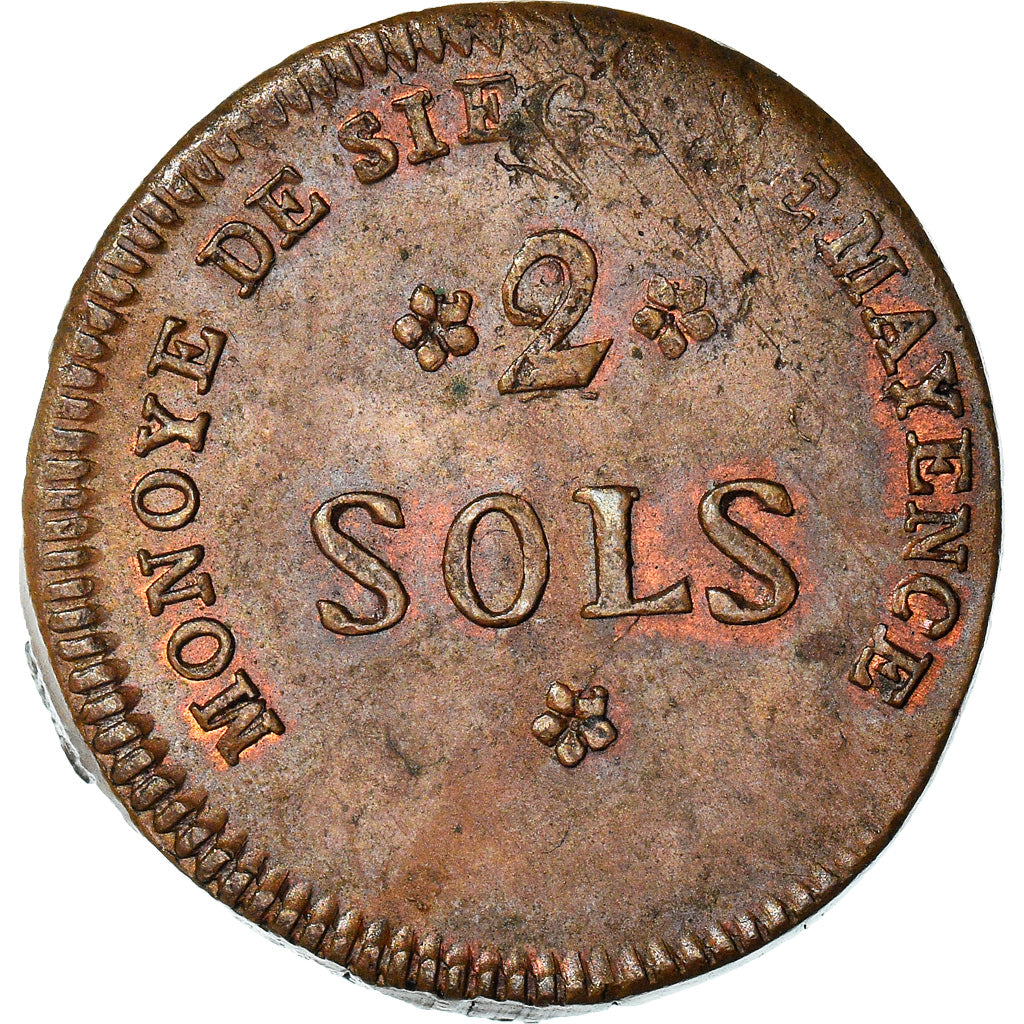 Coin, German States, MAINZ, Friedrich Karl Josef, 2 Sols, 1793, Mayence