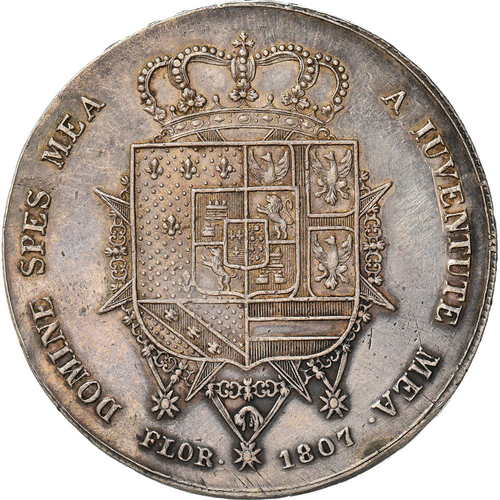 Moneda, Estados italianos, TUSCANY, Charles Louis, 10 Lire, 1807, EBC, Plata