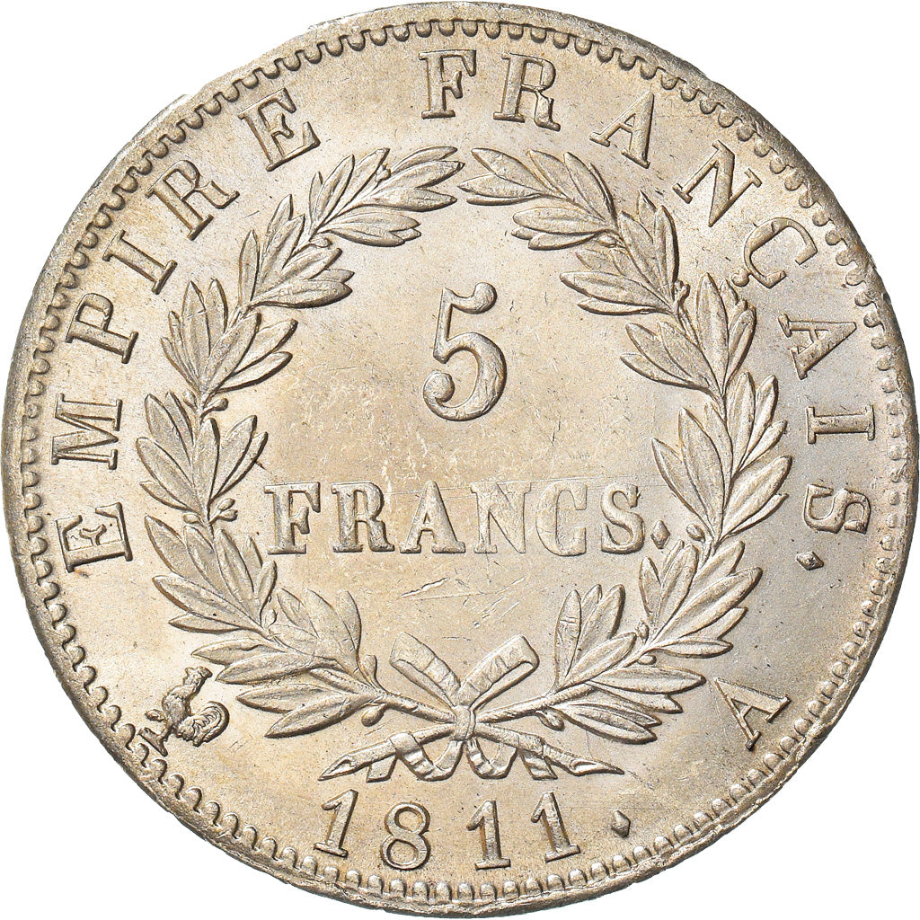 Coin, France, Napoléon I, 5 Francs, 1811, Paris, MS(63), Silver, KM:694.1