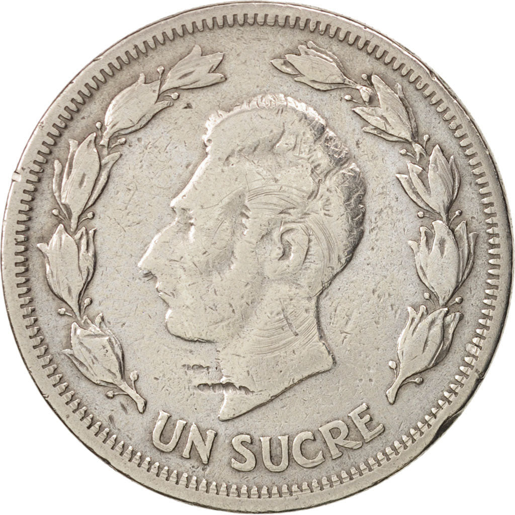 Moneda, Ecuador, Sucre, Un, 1959, BC+, Cobre - níquel, KM:78a