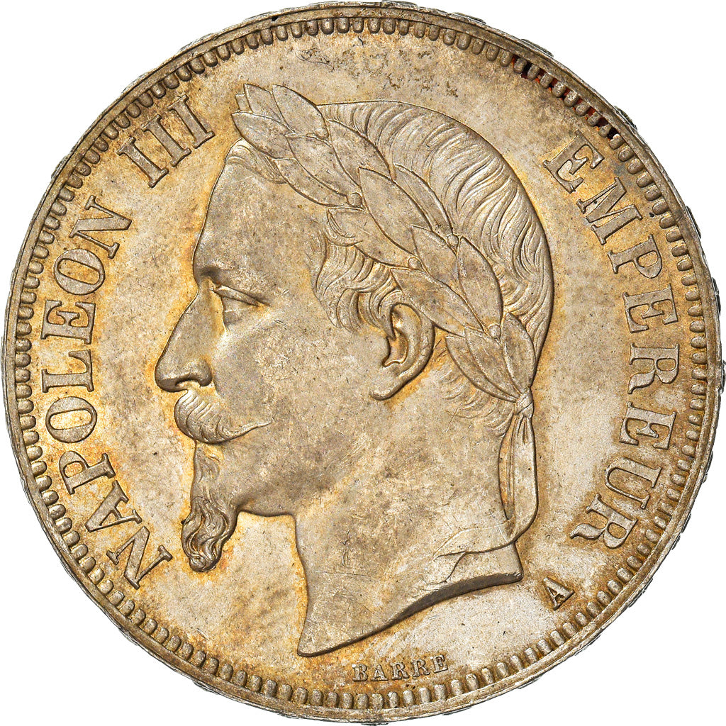 Coin, France, Napoleon III, Napoléon III, 5 Francs, 1867, Paris, MS(60-62)