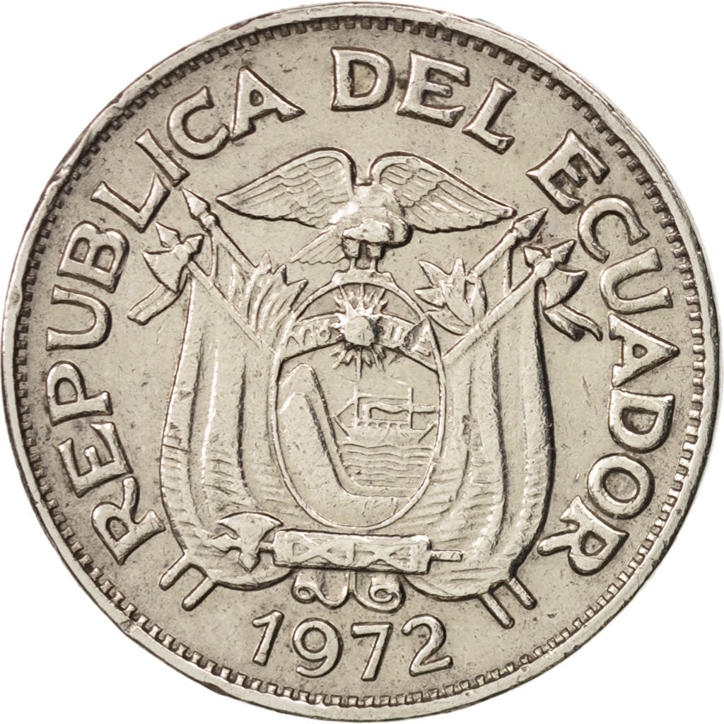 Ecuador, 20 Centavos, 1972, EF(40-45), Nickel Clad Steel, KM:77.1c
