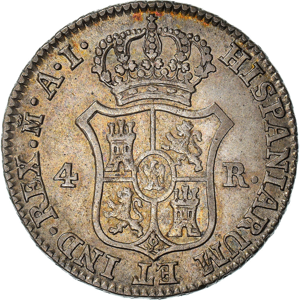 Moneda, España, Joseph Napolean, 4 Réales, 1810, Madrid, MBC+, Plata, KM:540.1