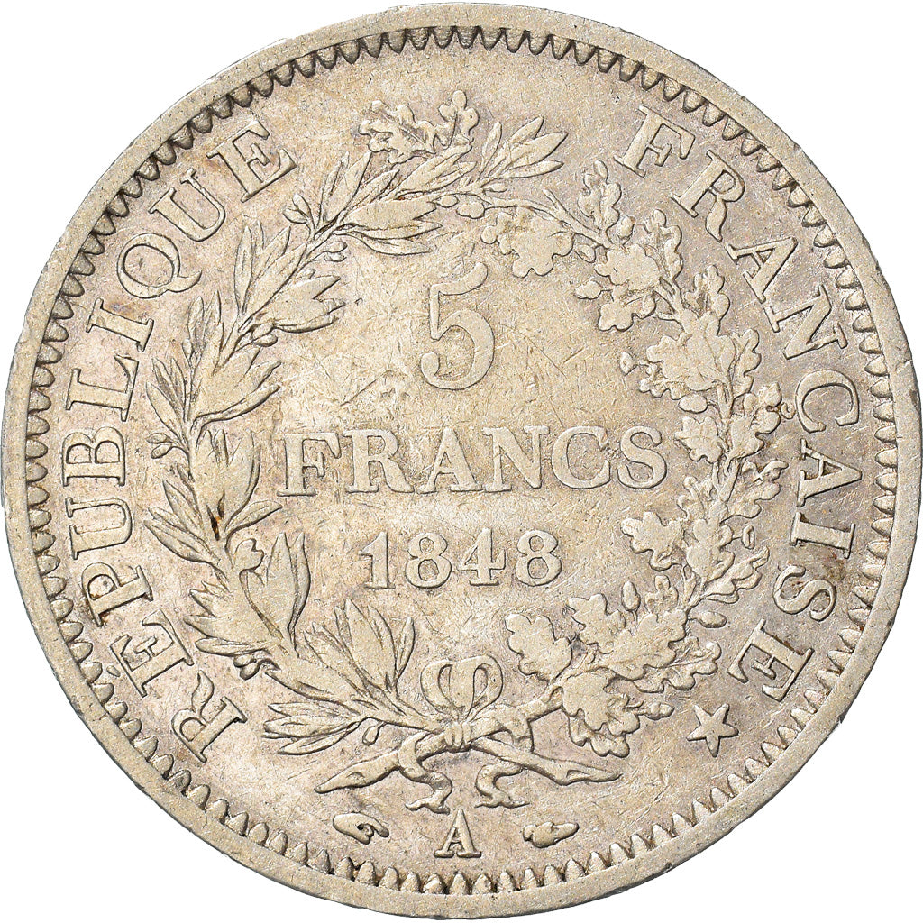 Coin, France, Hercule, 5 Francs, 1848, Paris, VF(30-35), Silver, KM:756.1
