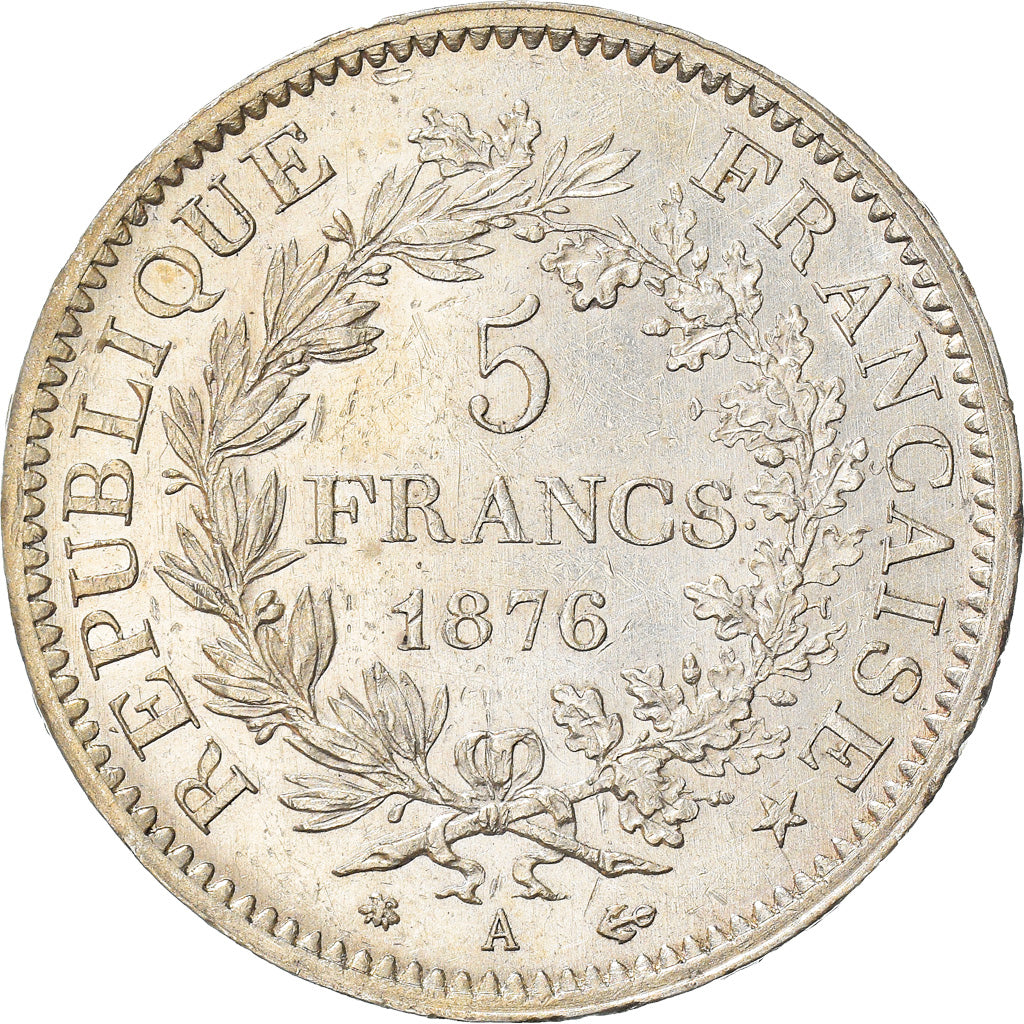 Monnaie, France, Hercule, 5 Francs, 1876, Paris, TTB+, Argent, Gadoury:745a
