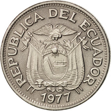 Coin, Ecuador, 50 Centavos, Cincuenta, 1977, AU(55-58), Nickel Clad Steel, KM:81