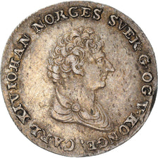 Munten, Noorwegen, Carl XIV, 8 Skilling, 1/2 Mark, 1827/5, Kongsberg, ZF+