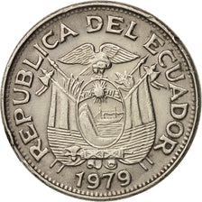 Moneda, Ecuador, Sucre, Un, 1979, MBC, Níquel recubierto de acero, KM:78b
