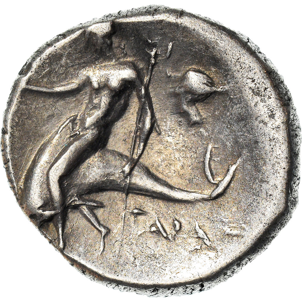 Coin, Calabria, Taras, Stater, 281-240 BC, Tarentum, EF(40-45), Silver, HN