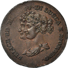 Coin, ITALIAN STATES, LUCCA, Felix and Elisa, 5 Centesimi, 1806, AU(55-58)