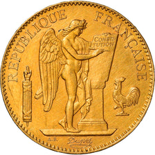 Munten, Frankrijk, Génie, 100 Francs, 1909, Paris, ZF+, Goud, KM:858
