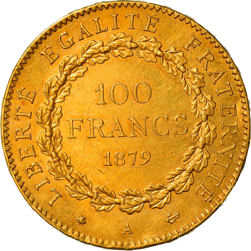 Moneta, Francia, Génie, 100 Francs, 1879, Paris, BB+, Oro, KM:832, Gadoury:1137