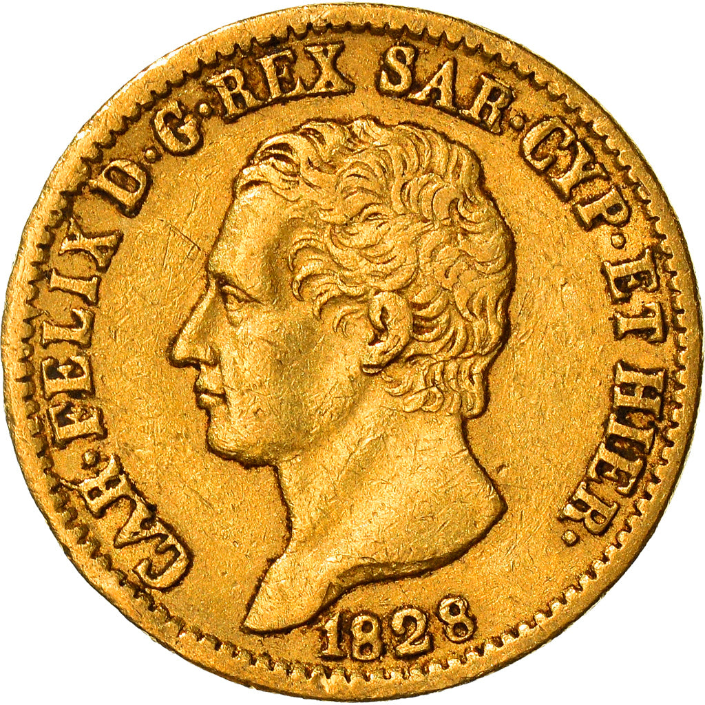 Monnaie, États italiens, SARDINIA, Carlo Felice, 20 Lire, 1828, Torino, TTB