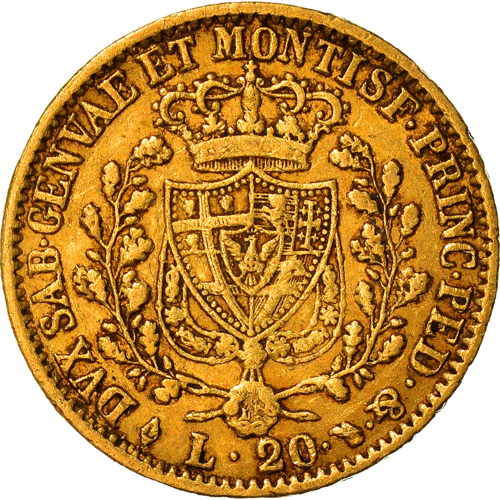 Monnaie, États italiens, SARDINIA, Carlo Felice, 20 Lire, 1828, Torino, TTB