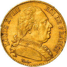 Monnaie, France, Louis XVIII, Louis XVIII, 20 Francs, 1815, Paris, TTB+, Or