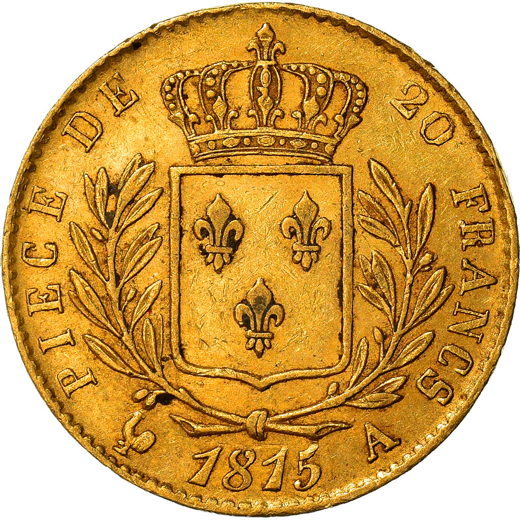 Monnaie, France, Louis XVIII, Louis XVIII, 20 Francs, 1815, Paris, TTB+, Or