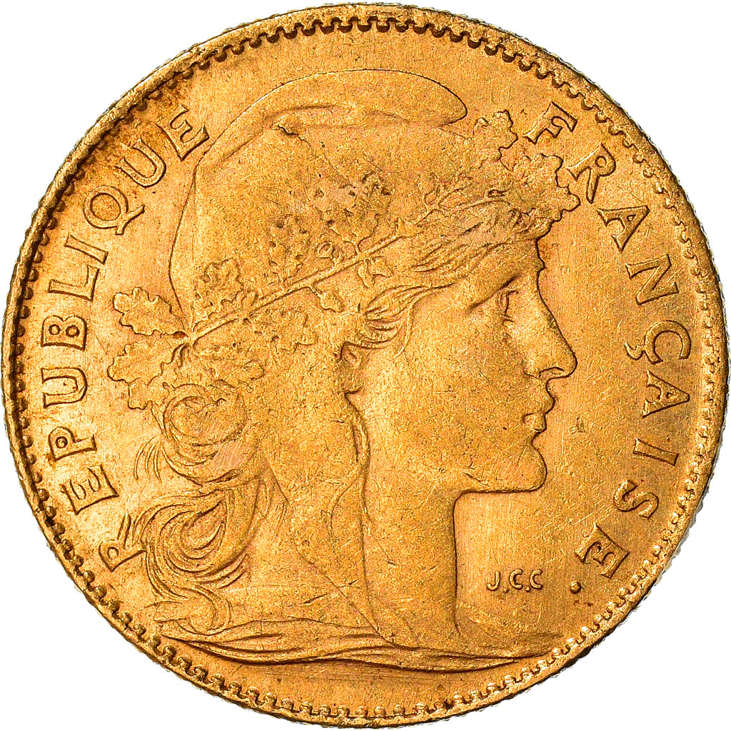 Moneta, Francia, Marianne, 10 Francs, 1910, Paris, BB, Oro, KM:846, Gadoury:1017