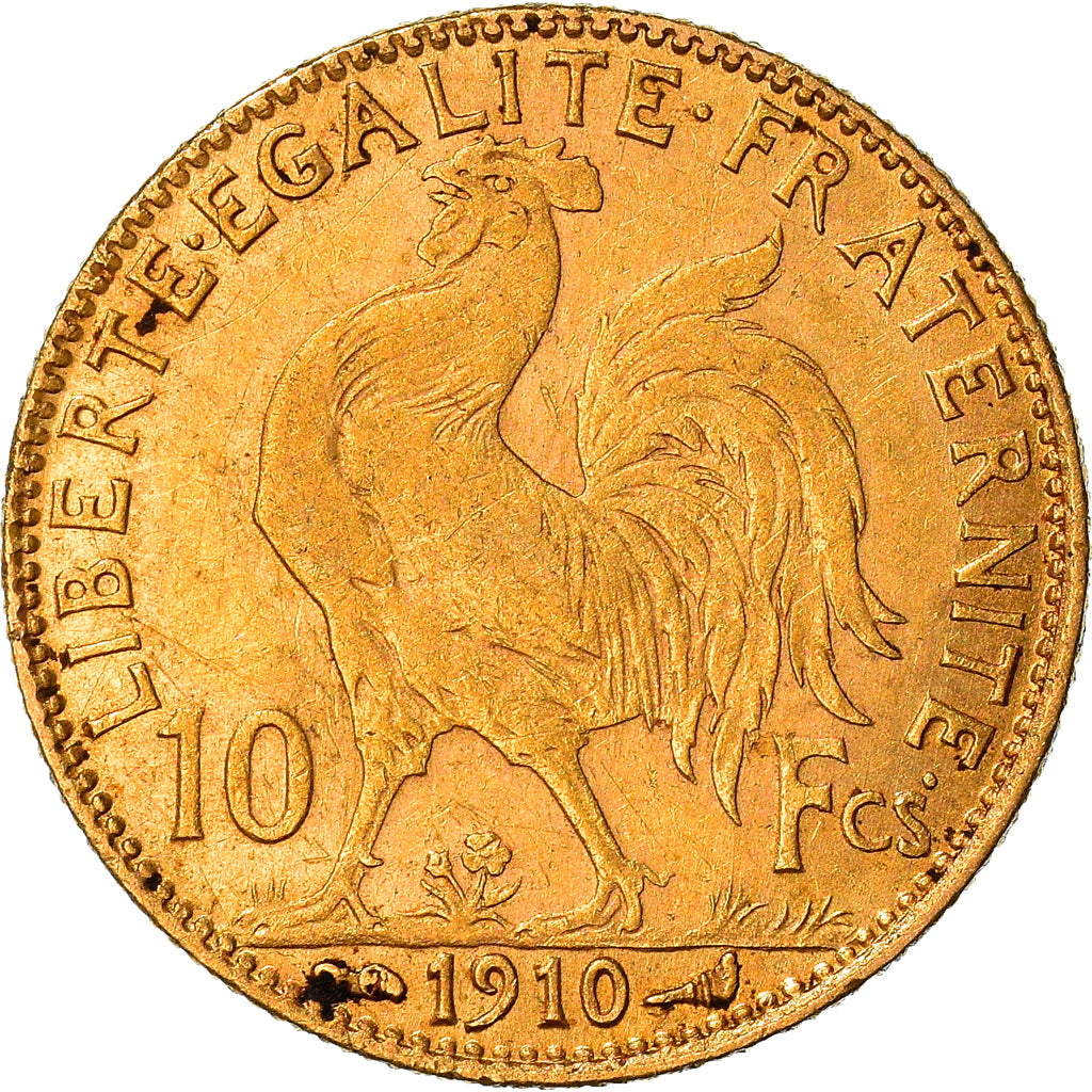 Moneta, Francia, Marianne, 10 Francs, 1910, Paris, BB, Oro, KM:846, Gadoury:1017