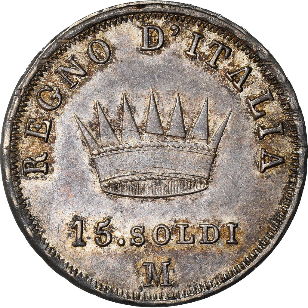 Moneda, Estados italianos, KINGDOM OF NAPOLEON, Napoleon I, 15 Soldi, 1808