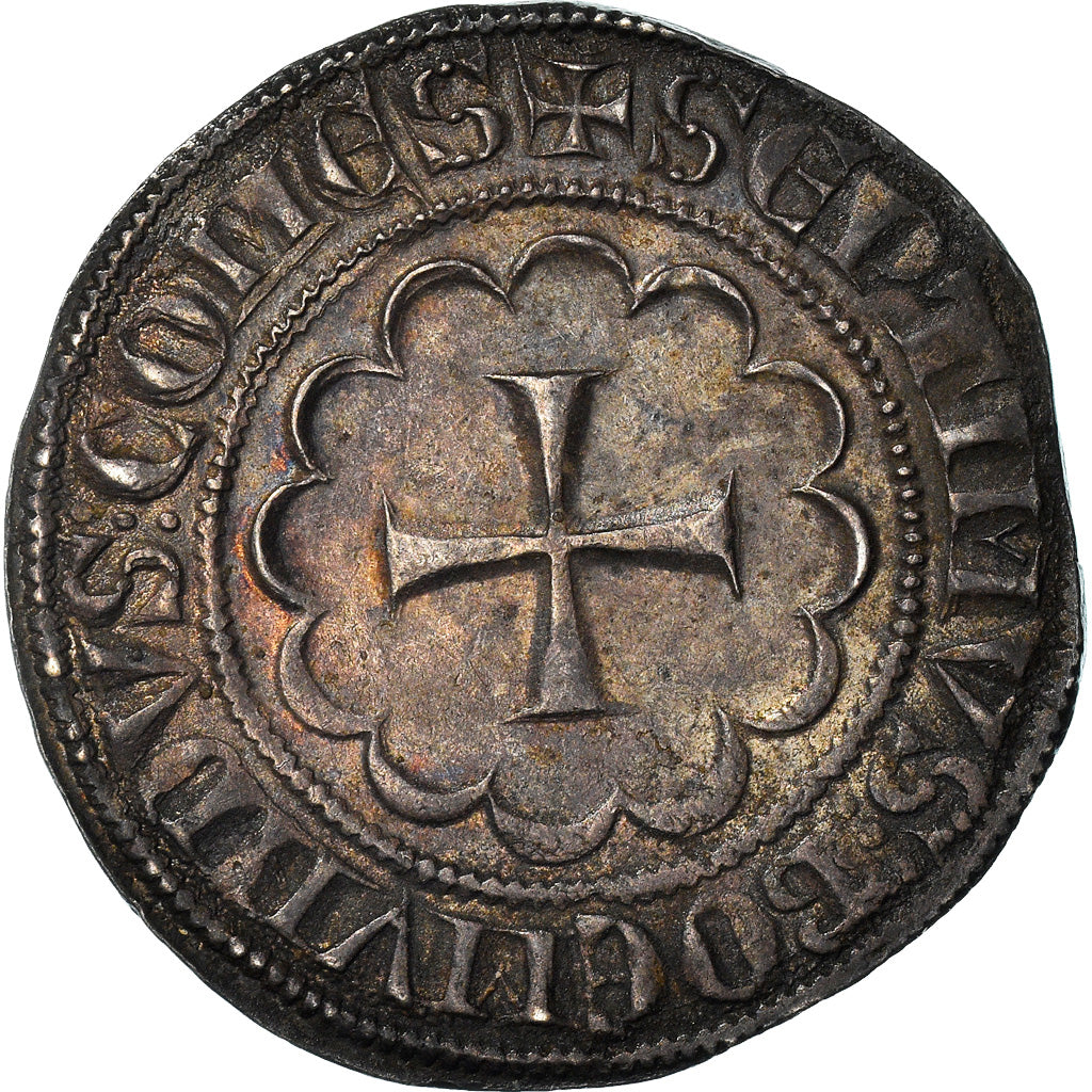 Coin, Lebanon, Crusader States, Bohemund VII, Gros, Tripoli, AU(55-58), Silver