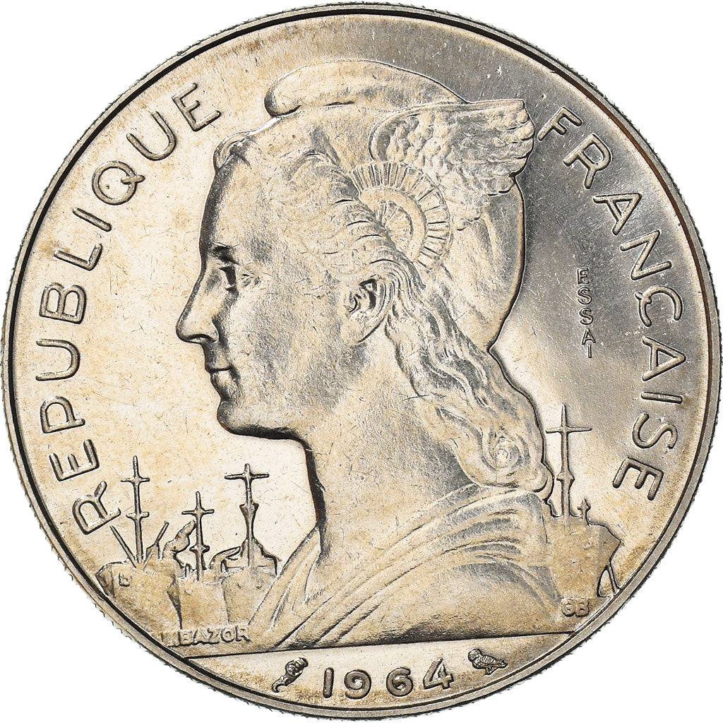 Coin, Réunion, 100 Francs, 1964, ESSAI, MS(63), Nickel, KM:E10