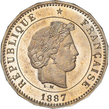 Moeda, França, Merley, 10 Centimes, 1887, Paris, ENSAIO, MS(65-70)