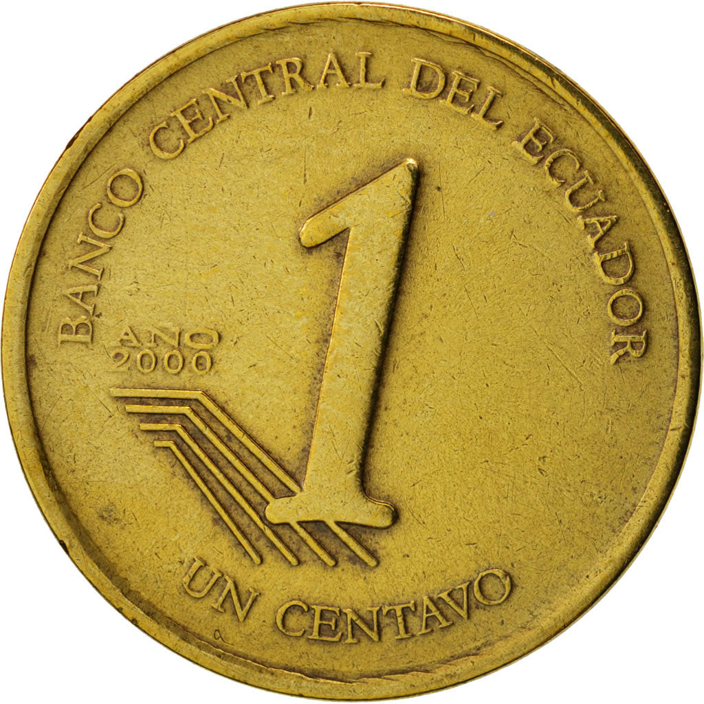 Ecuador, Centavo, Un, 2000, AU(50-53), Brass, KM:104