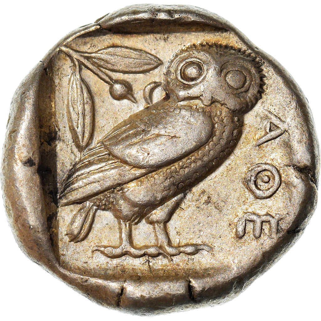 Coin, Attica, Athens, Tetradrachm, 455-449 BC, Athens, AU(50-53), Silver