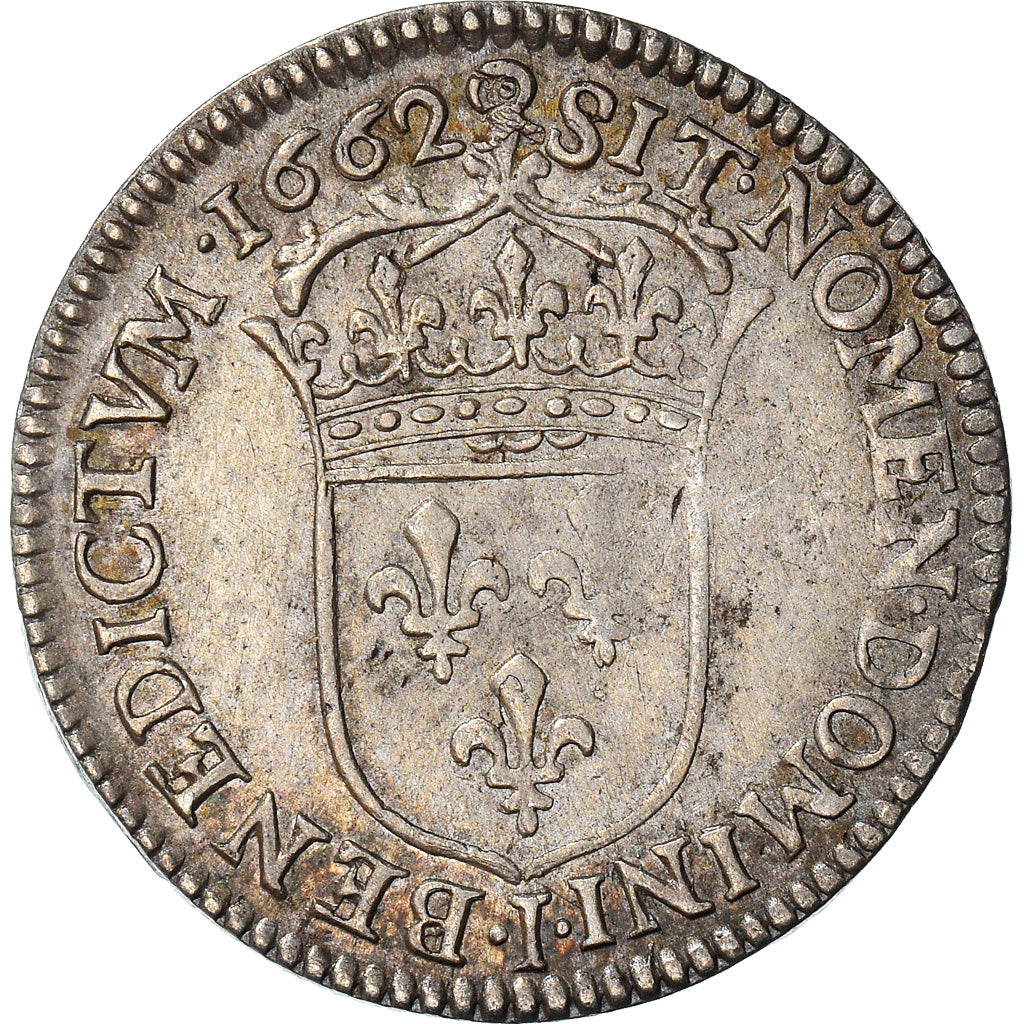 Munten, Frankrijk, Louis XIV, 1/12 Écu au buste juvénile, 1662, Limoges, ZF+