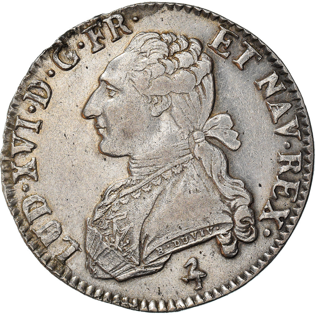 Moeda, França, Louis XVI, 1/2 Écu, 1/2 ECU, 44 Sols, 1791, Paris, AU(50-53)