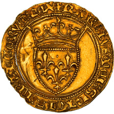 Moeda, França, Charles VI, Ecu d'or, AU(50-53), Dourado, Duplessy:369