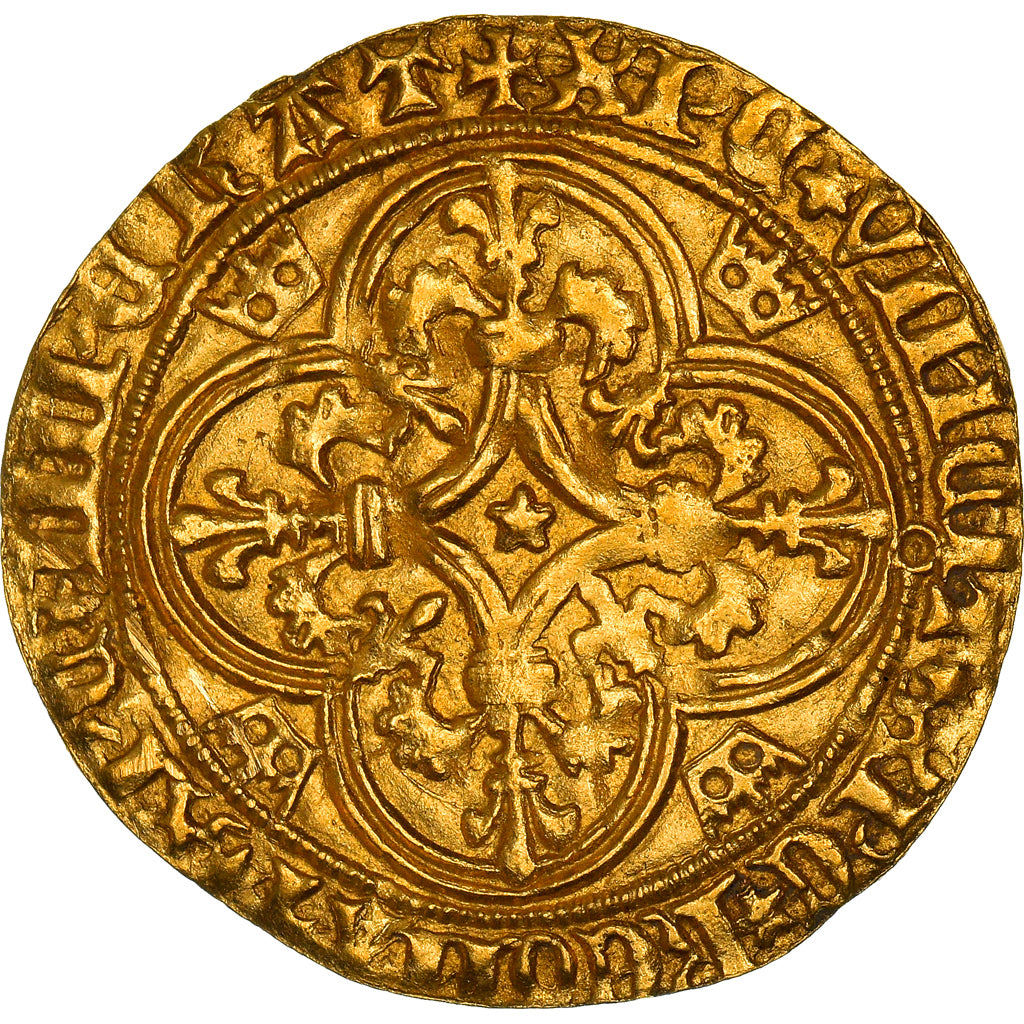 Moneda, Francia, Charles VI, Ecu d'or, Poitiers, BC+, Oro, Duplessy:369
