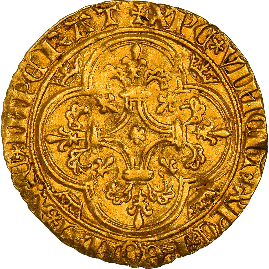 Monnaie, France, Charles VI, Ecu d'or, Villeneuve-lès-Avignon, TTB+, Or