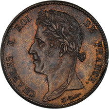 Moeda, COLÓNIAS FRANCESAS, Charles X, 5 Centimes, 1825, Paris, MS(63), Bronze