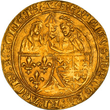 Coin, France, Henri VI de Lancastre, Salut d'or, Paris, AU(50-53), Gold