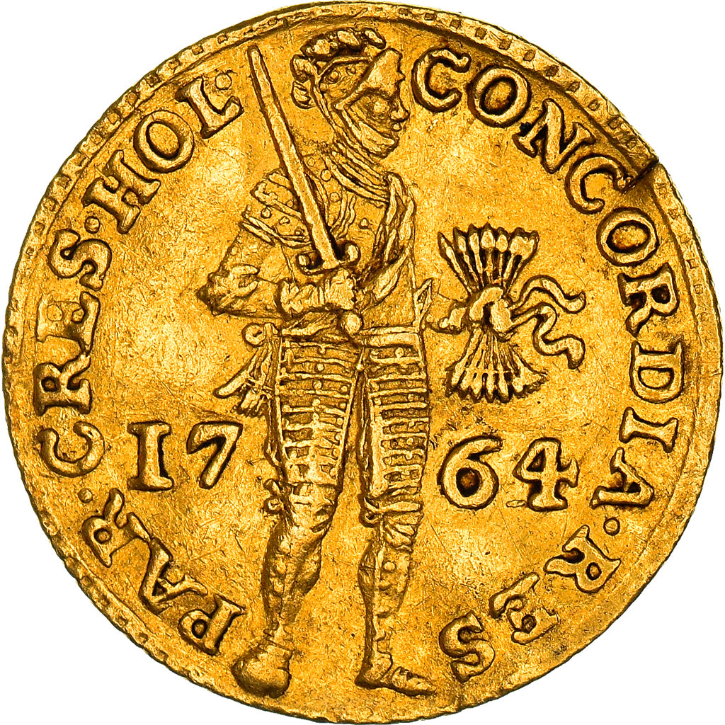Moneta, Paesi Bassi, HOLLAND, Ducat, 1764, BB+, Oro, KM:12.3
