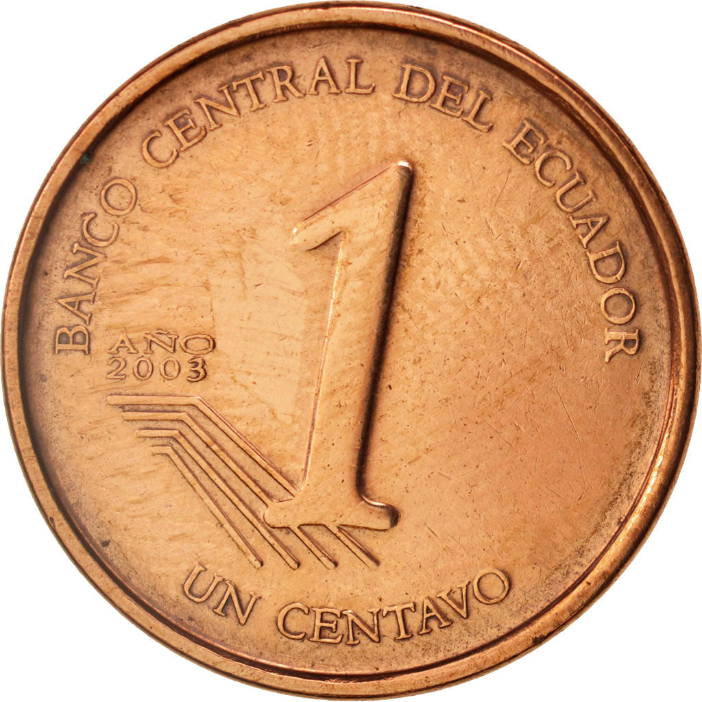 Ecuador, Centavo, Un, 2003, AU(55-58), Copper Plated Steel, KM:104a