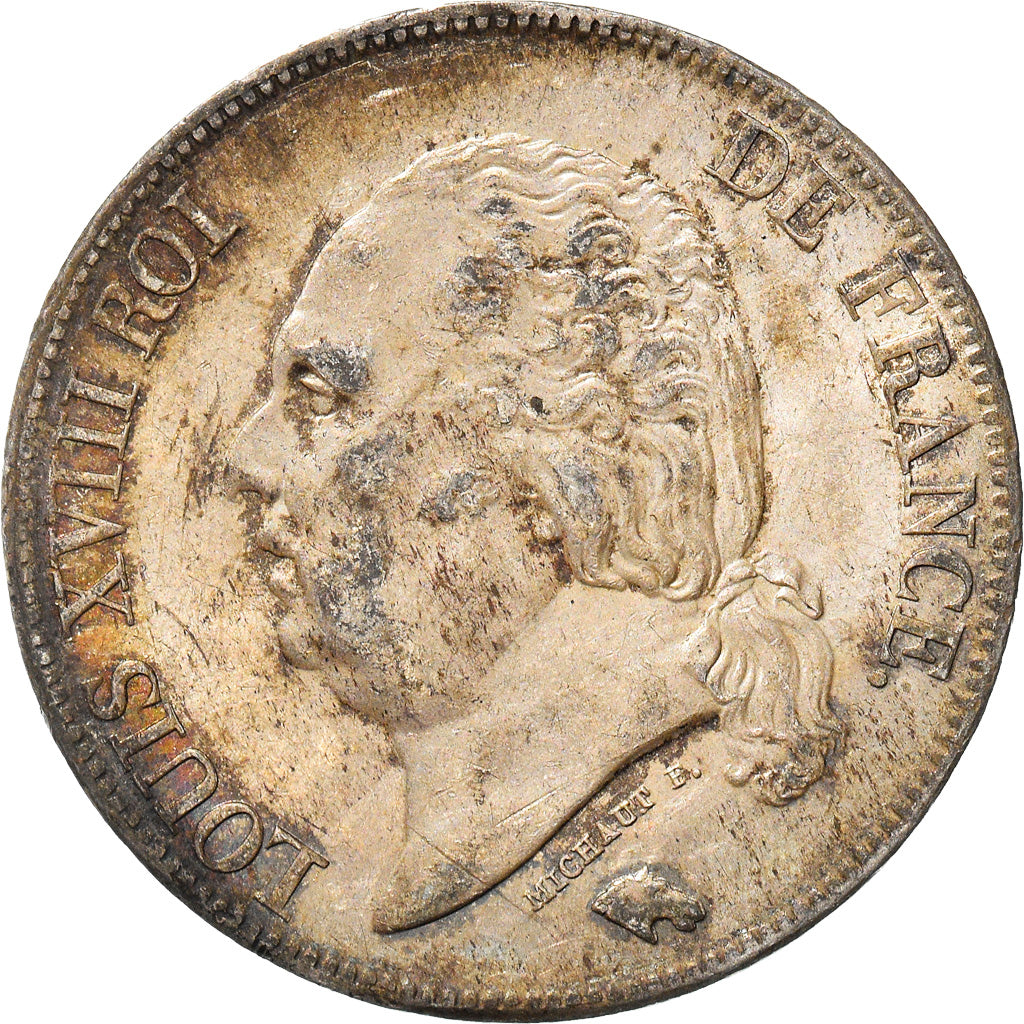 Munten, Frankrijk, Louis XVIII, Louis XVIII, 5 Francs, 1824, Lille, ZF, Zilver