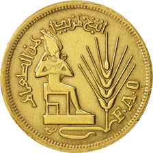 Egypt, 10 Milliemes, 1976, AU(50-53), Brass, KM:449