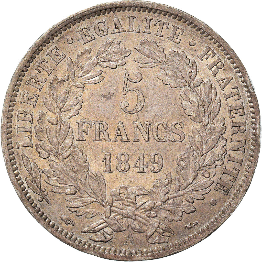 Coin, France, Cérès, 5 Francs, 1849, Paris, AU(50-53), Silver, KM:761.1