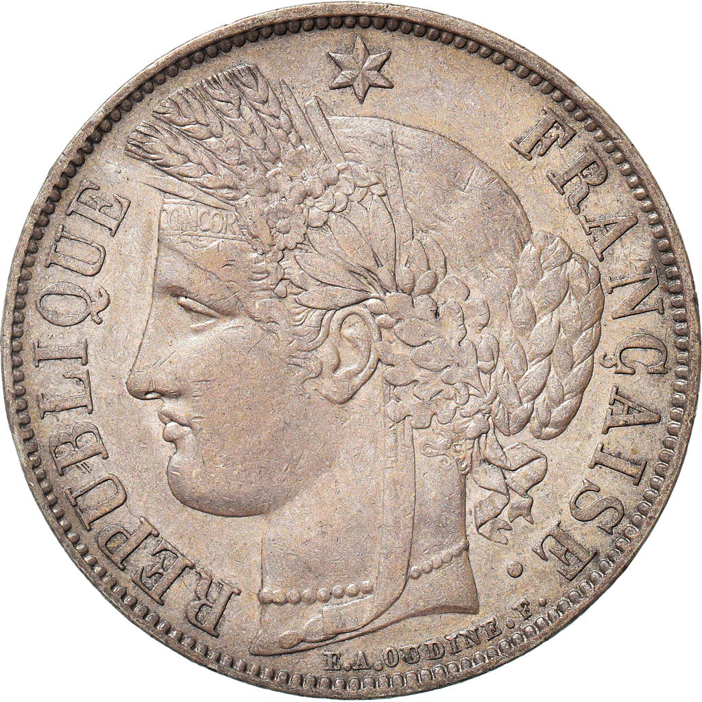 Moneta, Francia, Cérès, 5 Francs, 1851, Paris, BB, Argento, KM:761.1