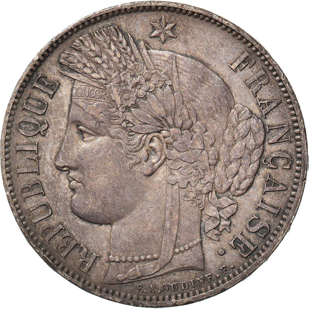 Coin, France, Cérès, 5 Francs, 1850, Strasbourg, AU(50-53), Silver, KM:761.2